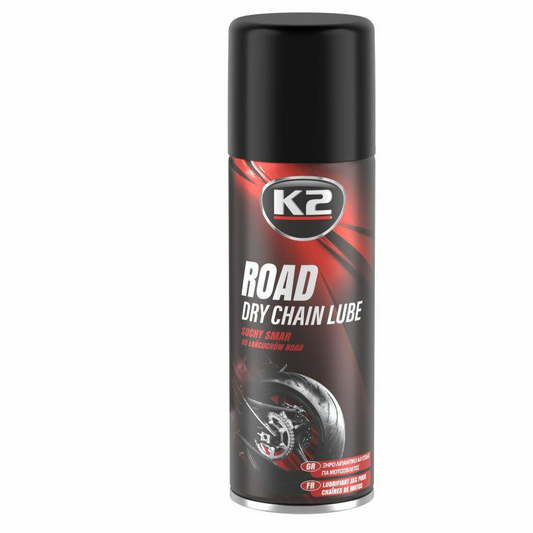 K2 ROAD DRY CHAIN LUBE 400 ml - száraz kenőanyag motorkerékpár láncokhoz (W143)